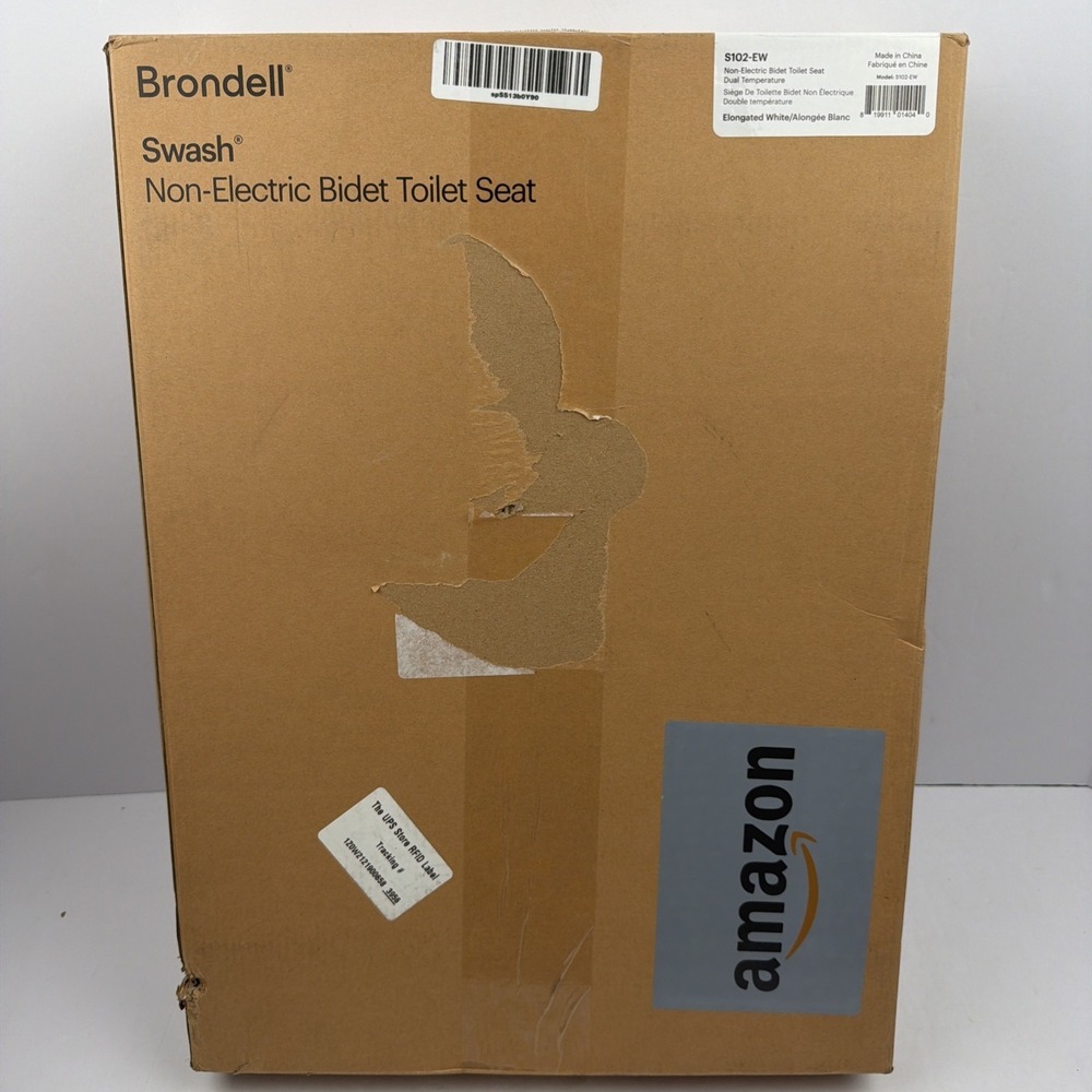 Elongated Brondell Swash Bidet Toilet Seat Non-Electric Dual Temperature S102-EW